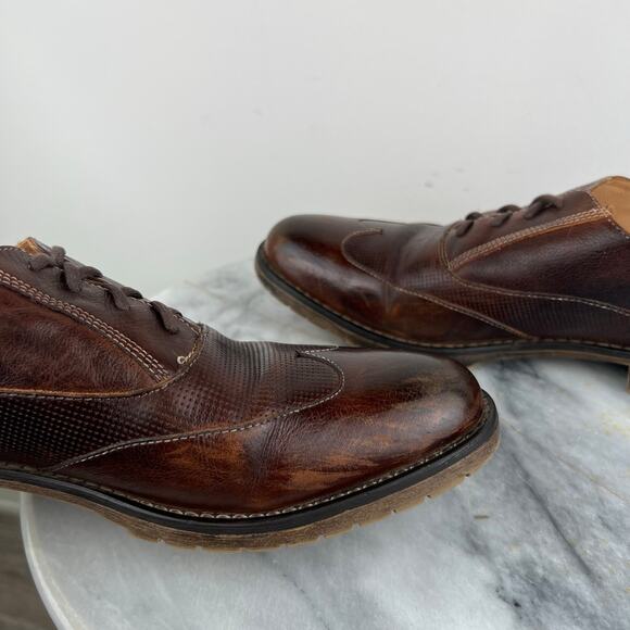 Bed Stu Men’s Brown Leather Wingtip Lace Up Oxfords Shoes (Sz 10)